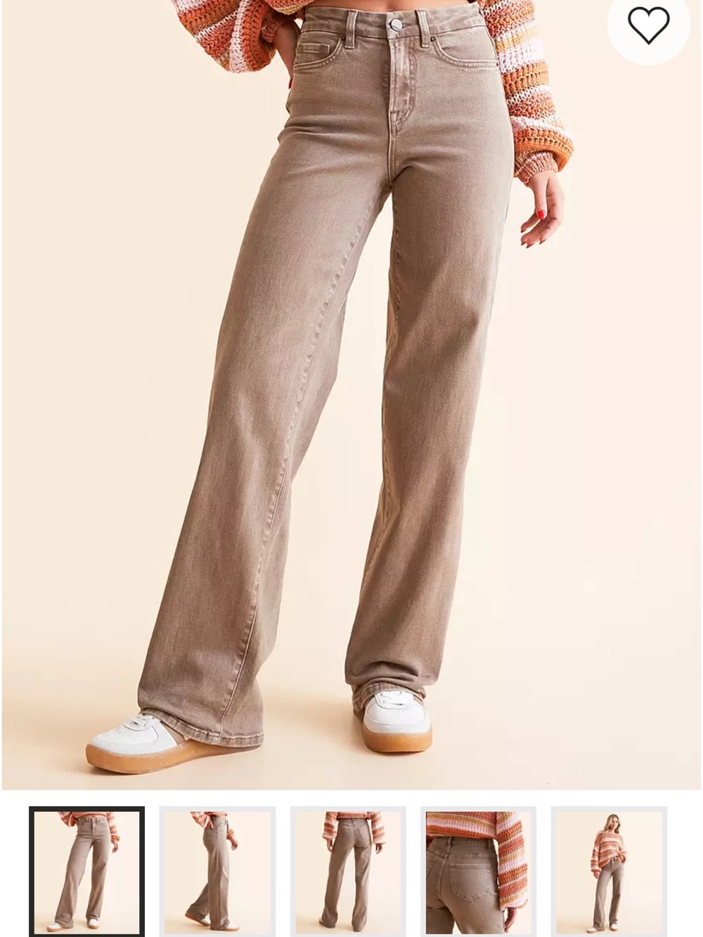 BKE Wide Leg Jeans — Taupe Brown